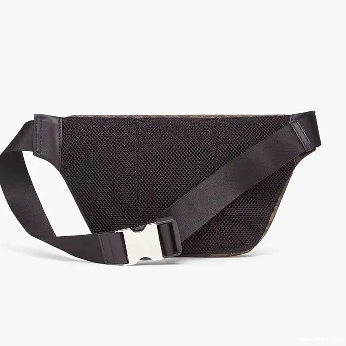 Affordable Fendi In Coffee Bag Fabric FF Motif Belt Brown 0323 HOT SALE